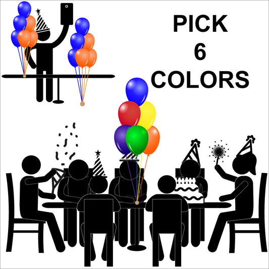 6 Balloon Table Centerpiece - Six Colors - Classic