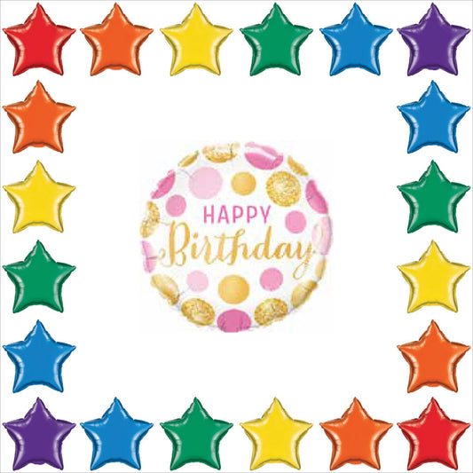 Birthday Pink & Gold Dots